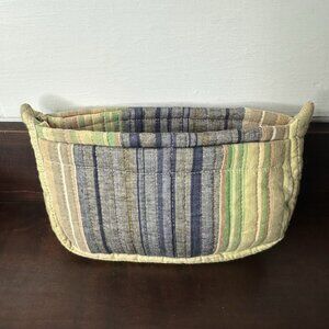 Quilted Boho Cosmetic Bag Small Cotton Bohemian Colorful Zipper
